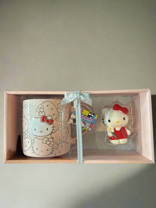 Hello Kitty Large Coffee Mug Cup and Figurine Set by Blue Sky Clayworks New in Box