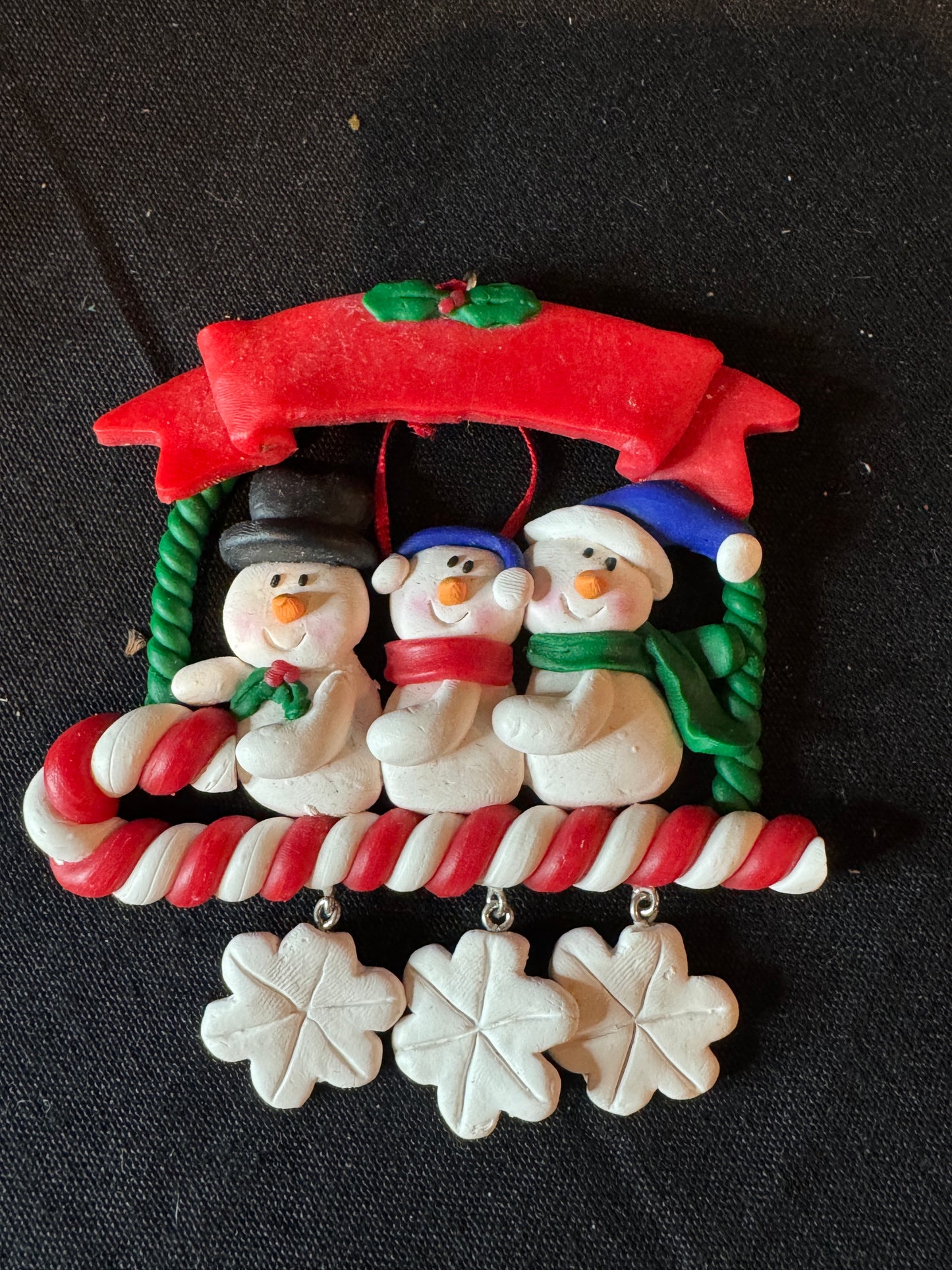 Five (5) Santa Snowman Christmas Ornaments