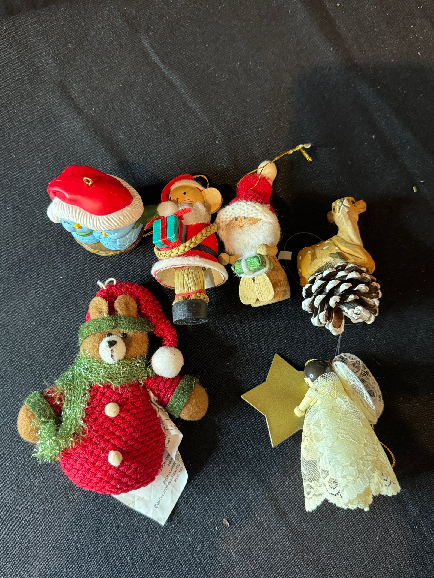 Five (5) Santa Snowman Christmas Ornaments