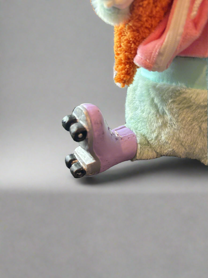 Plush Rabbit New With Weighted Ceramic Roller Skates Easter Bunny Decor