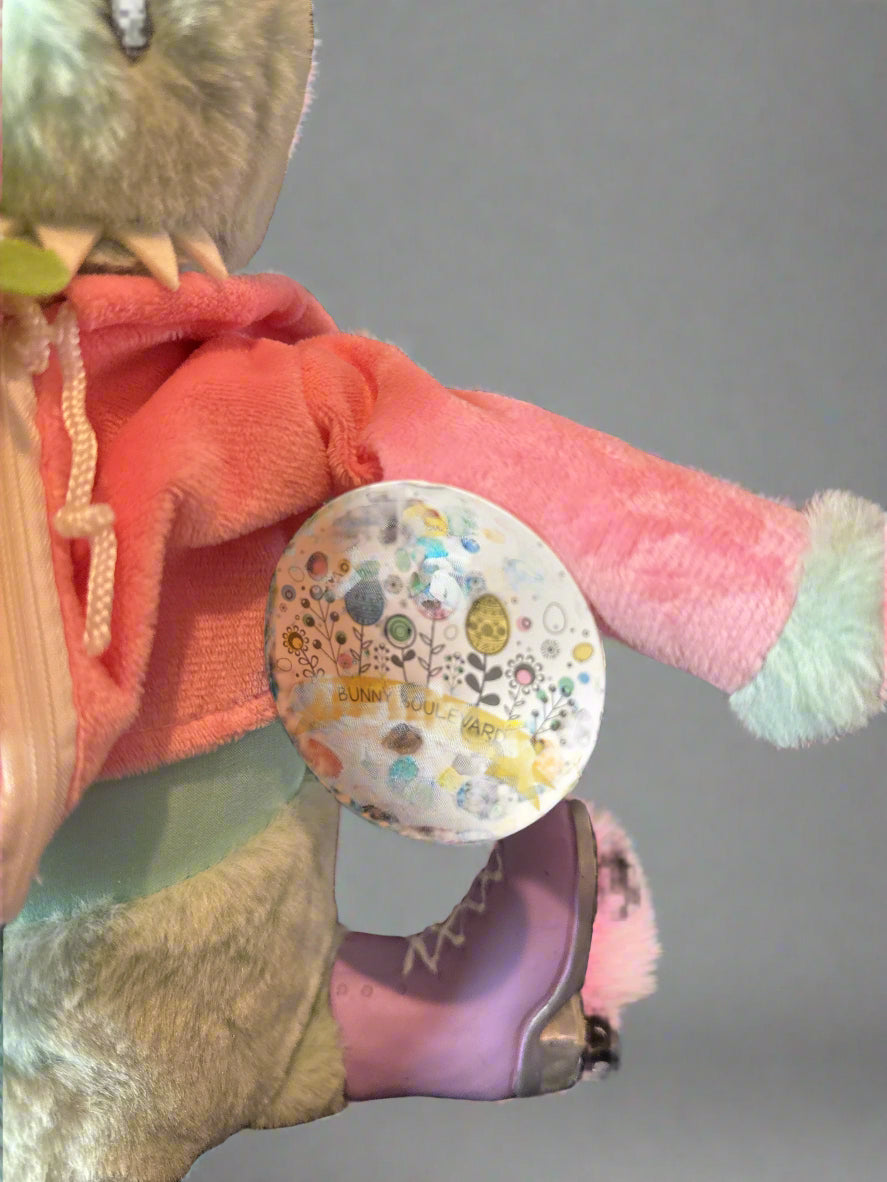 Plush Rabbit New With Weighted Ceramic Roller Skates Easter Bunny Decor