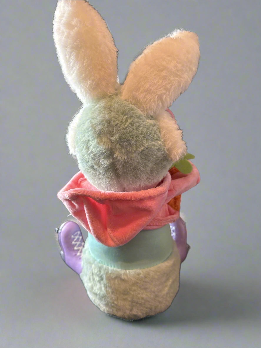 Plush Rabbit New With Weighted Ceramic Roller Skates Easter Bunny Decor