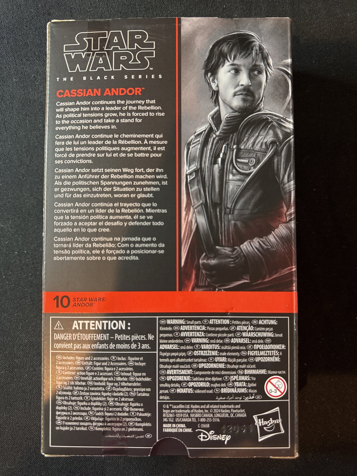 Star Wars The Black Series Cassian Andor #10 6" Action Figure (Wave 4A) New in Box