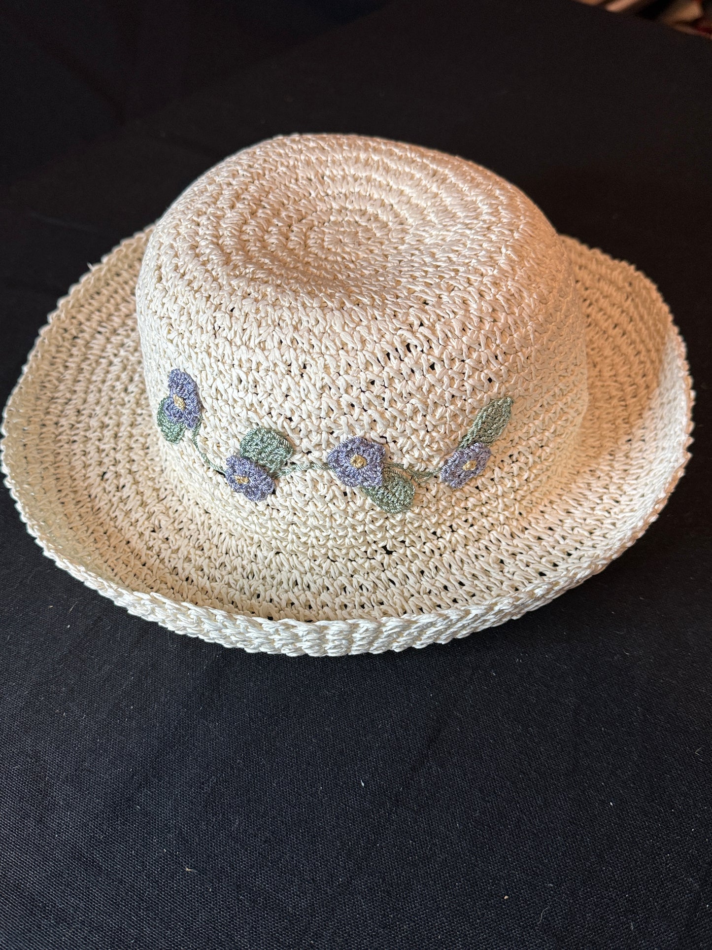 Embroidered Vintage Embellished Women's Sun Hat Adult Size