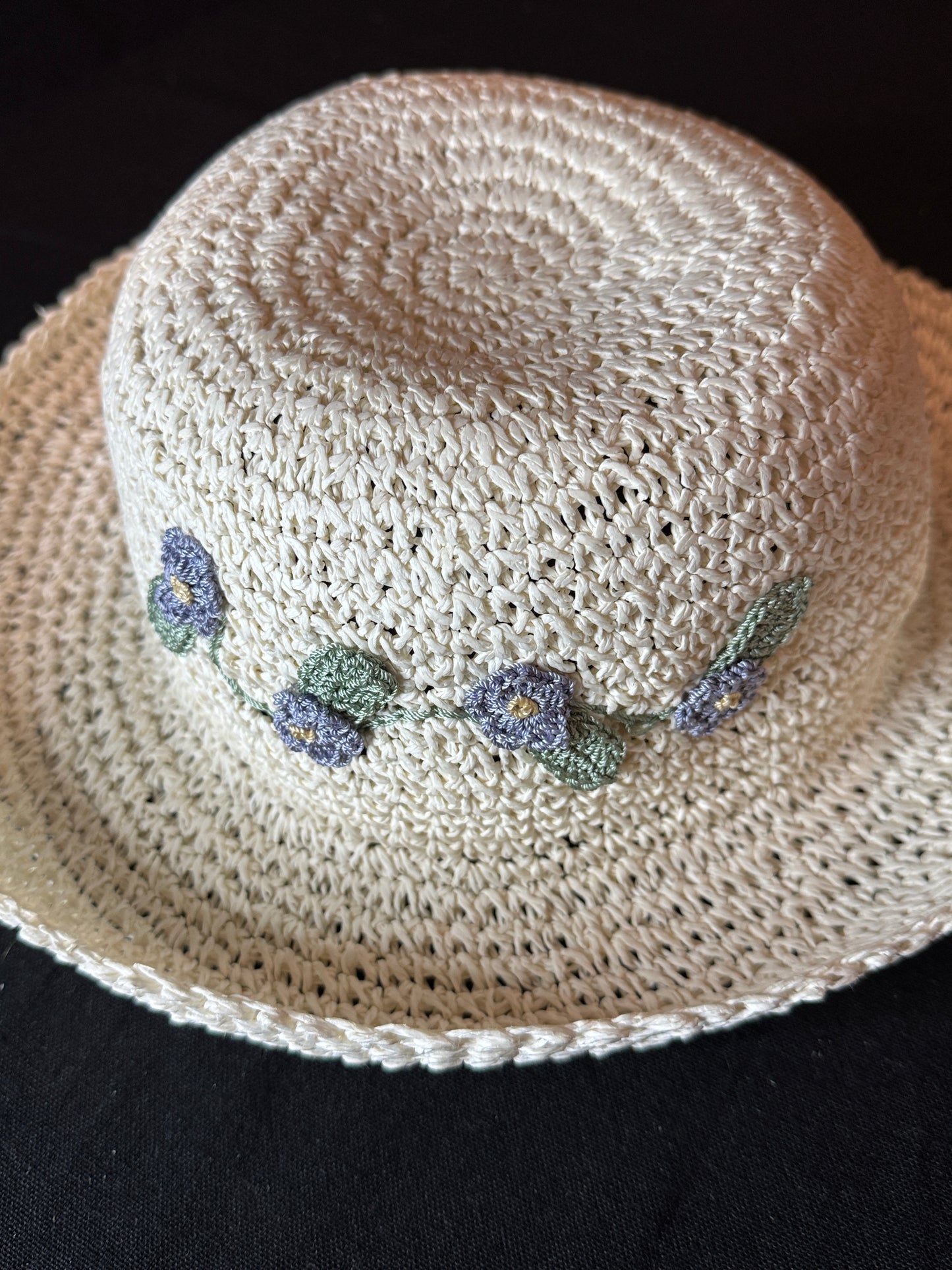 Embroidered Vintage Embellished Women's Sun Hat Adult Size