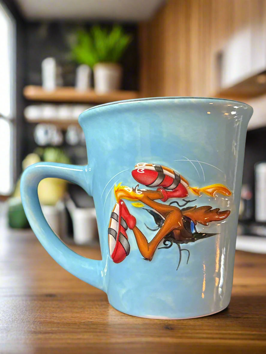 Vintage Looney Tunes Xpres 3D Wile E Coyote Thailand Mug 3.75" Tall