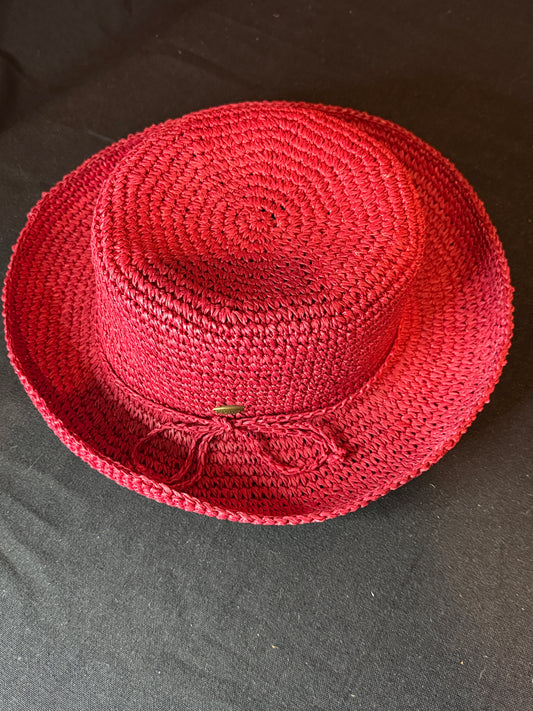 Scala Women's Sun Hat Red Maroon Color Adult Size