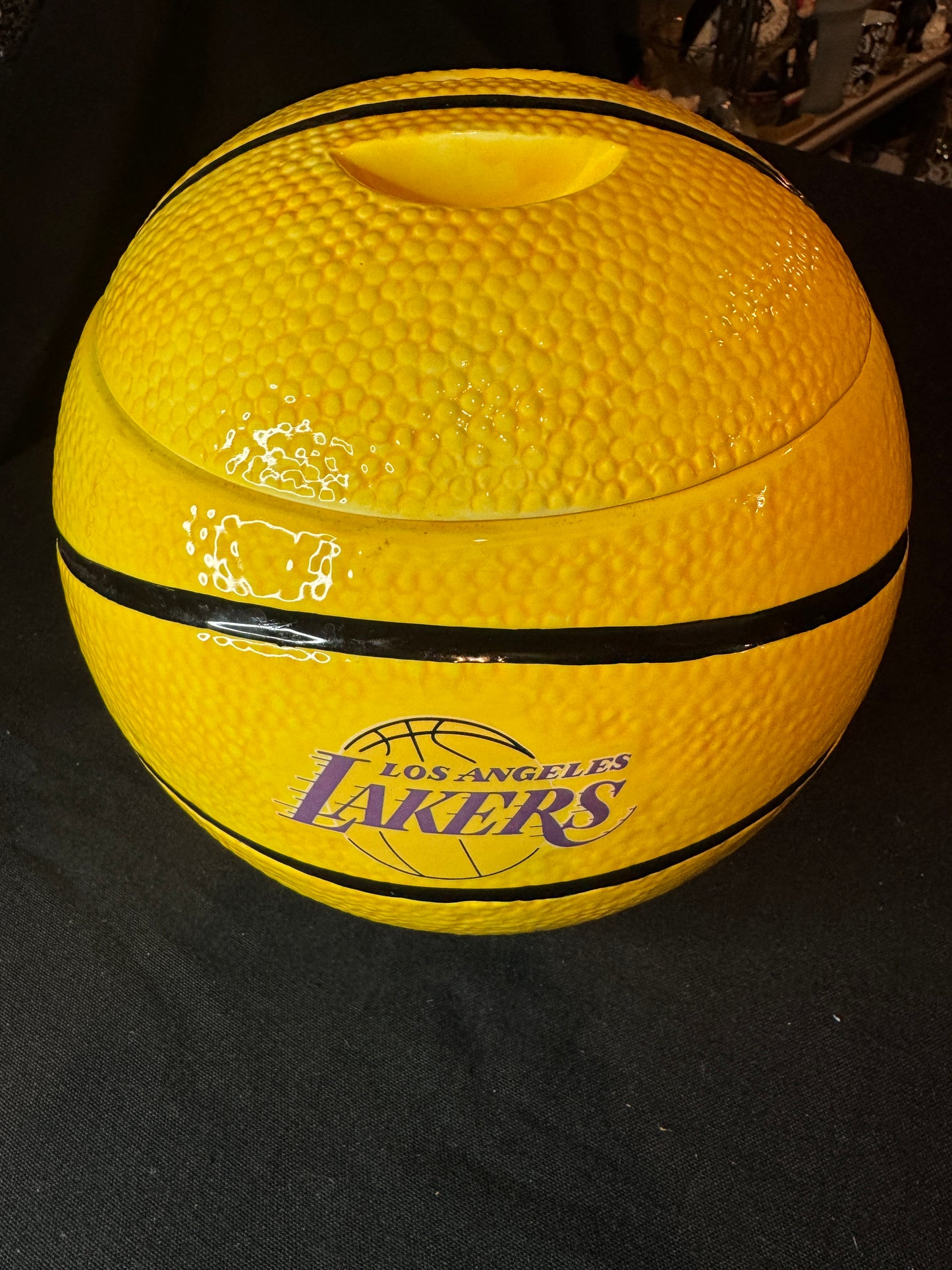 Large Los Angeles Lakers Cookie Jar 8.75" Tall - New Without Box