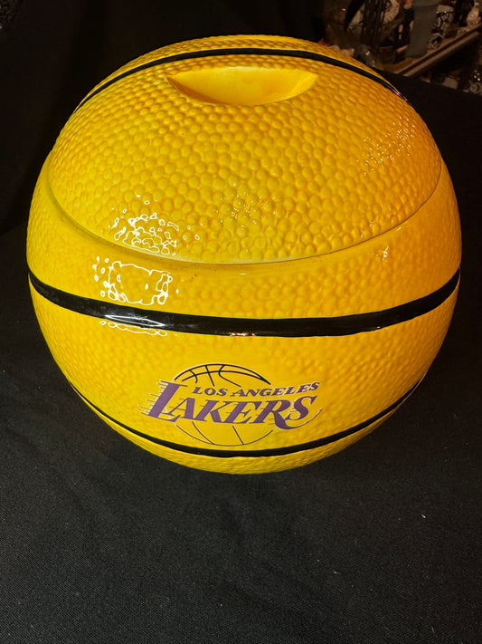 Large Los Angeles Lakers Cookie Jar 8.75" Tall - New Without Box