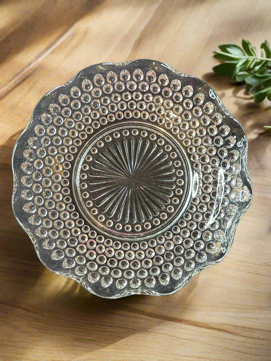 Anchor Hocking Hobnail Ruffle Edged Bowl 7.5" Wide