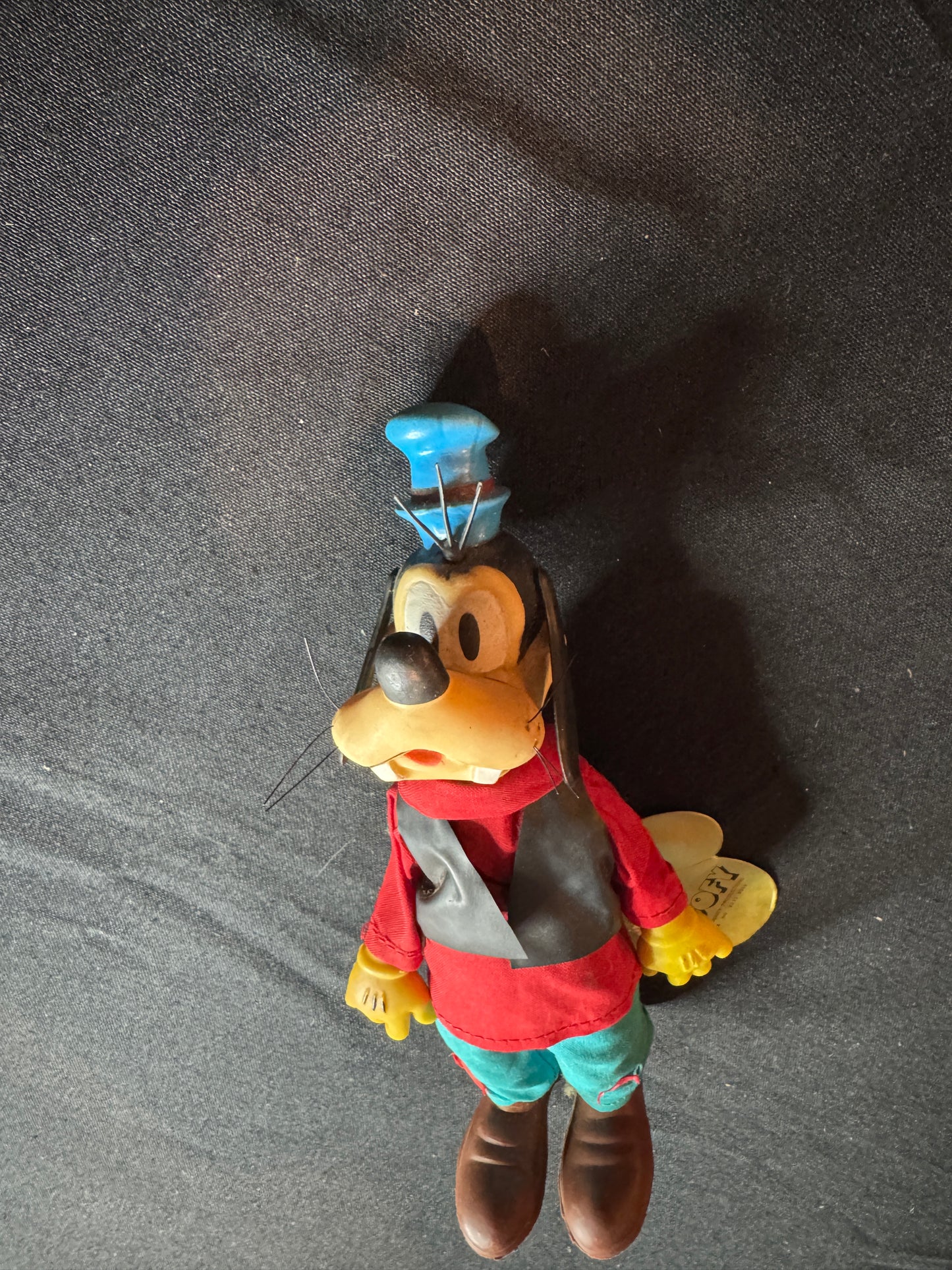 Vintage. 1960s Walt Disney Productions Goofy 9" Plastic Doll Rare Posable Original Disney Tag