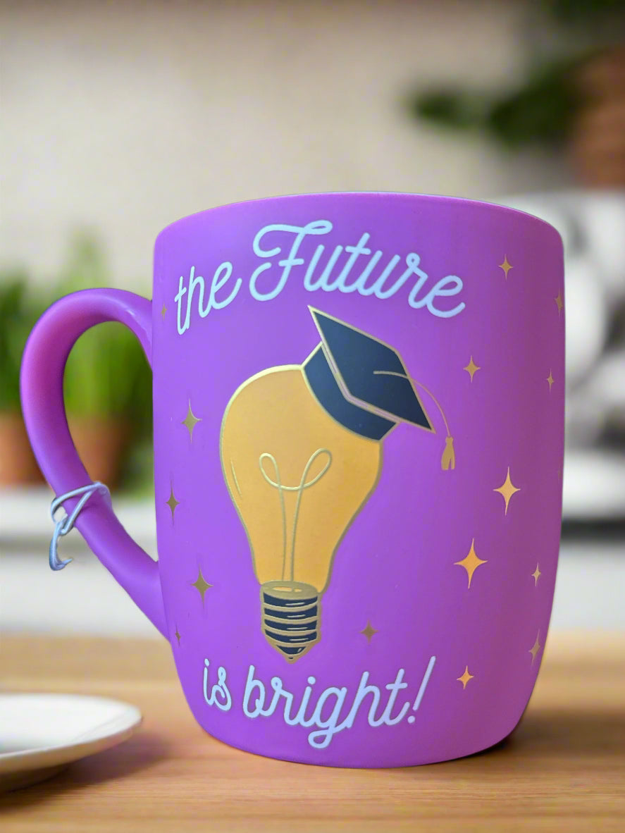 The Future Is Bright Luna & Sage Purple Soft Feel Coffee Cup Mug New With Tags
