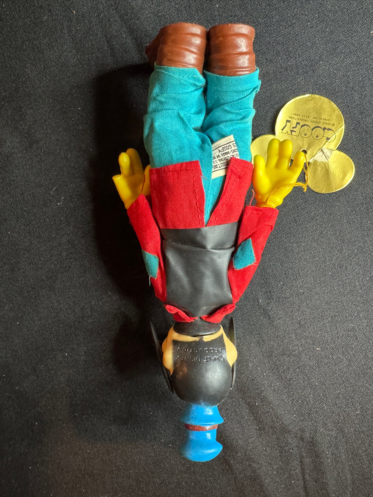 Vintage. 1960s Walt Disney Productions Goofy 9" Plastic Doll Rare Posable Original Disney Tag