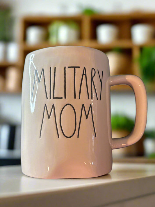 Rae Dunn Military Mom Coffee Cup Mug Large Hot Chocolate Cup Ceramic Armed Forces