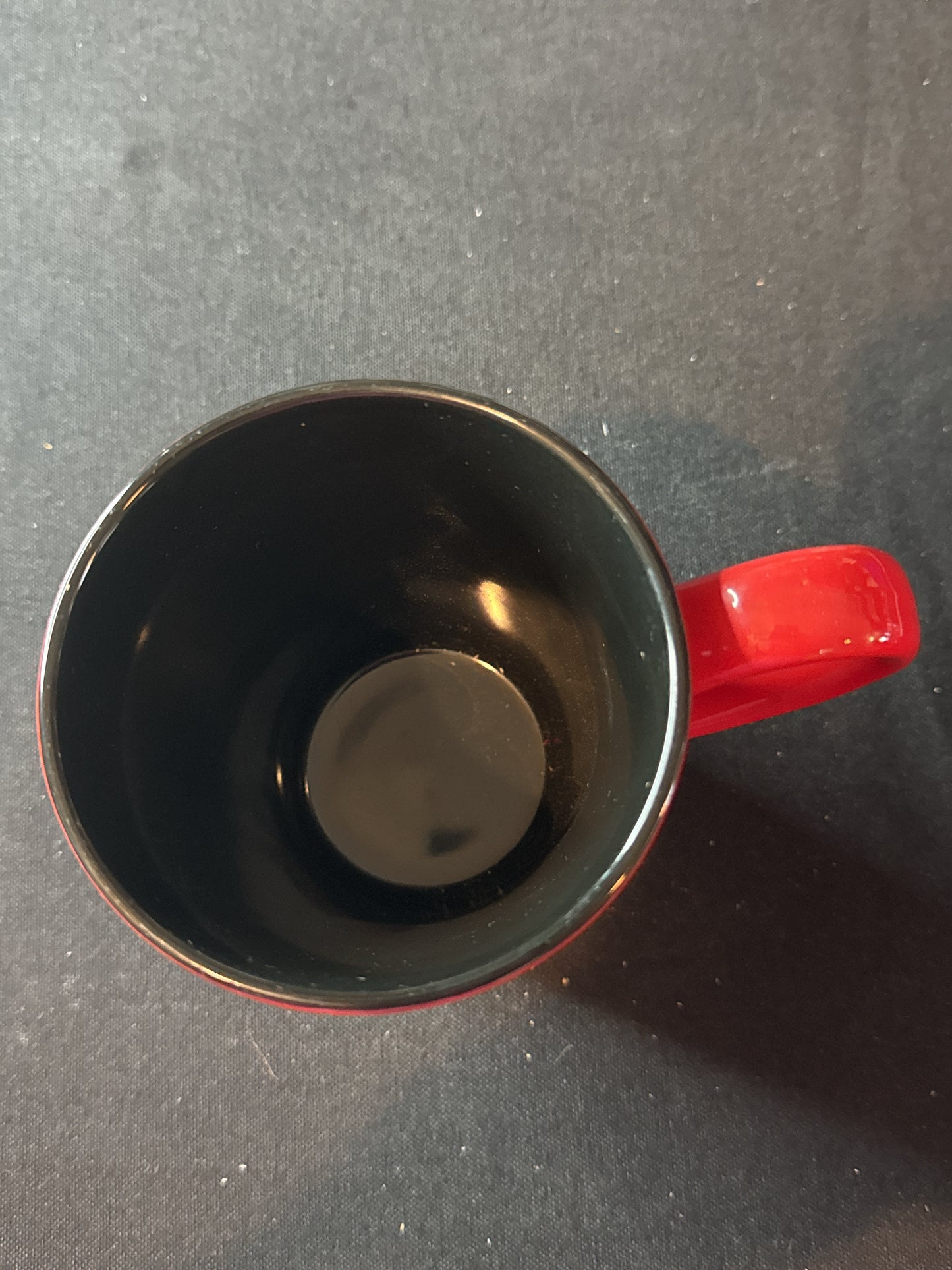 Red & Black Asian Coffee Cup Mug Calligraphy Oriental 4.5" Tall