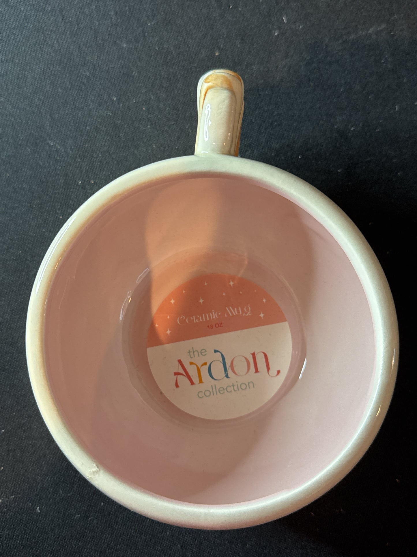 Fish Tail Coffee Cup Mug 18oz Pink Interior One Design Home The Ardon Collection 3.25" Tall
