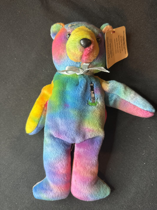 The Coastal Cubs OAKI Lighthouse Bear Beanie Plush Oak Island LERC Rainbow 8" Tall