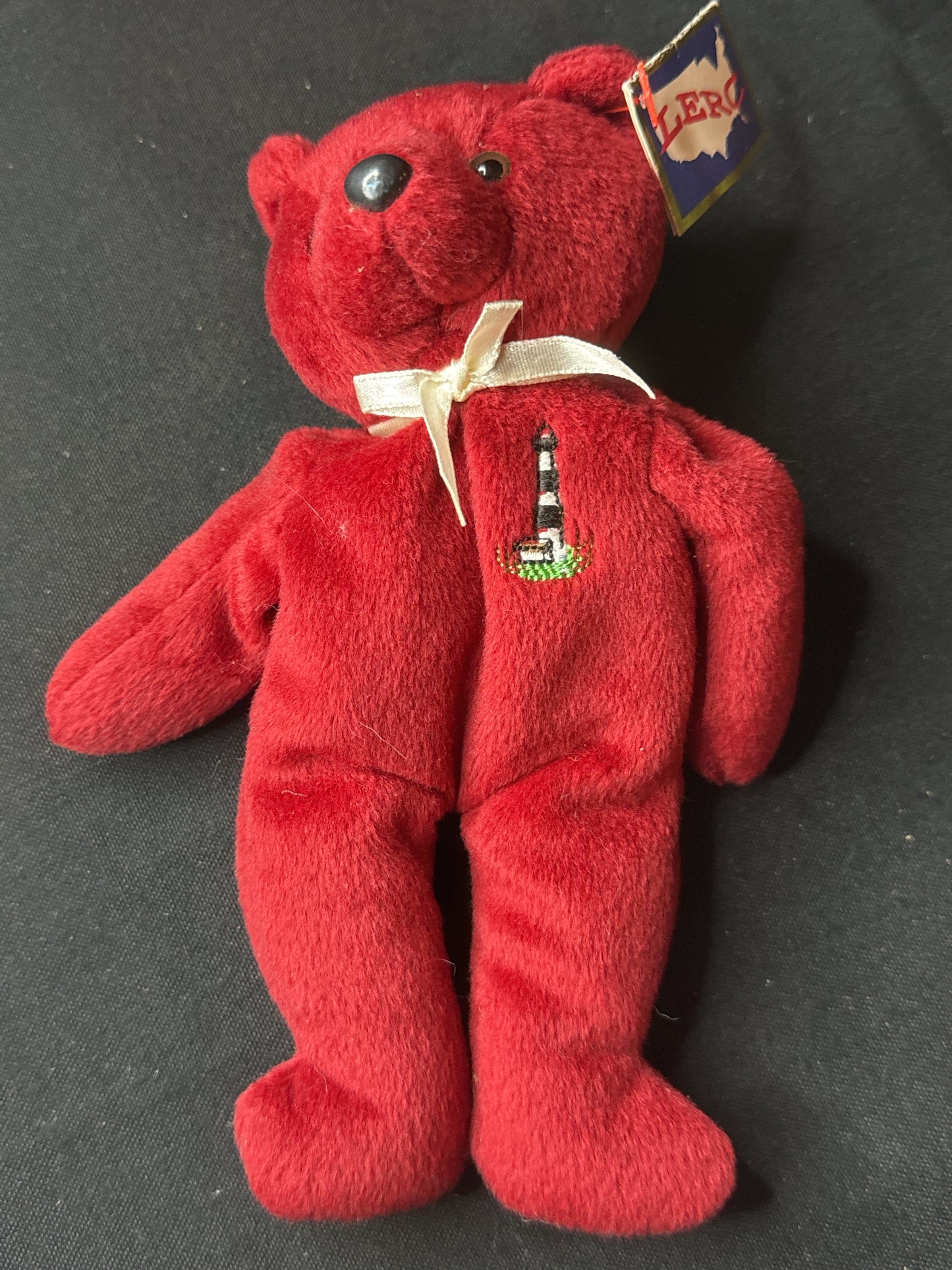 The Coastal Cubs BODI Lighthouse Bear Beanie Plush Bodie Island LERC Red 8" Tall
