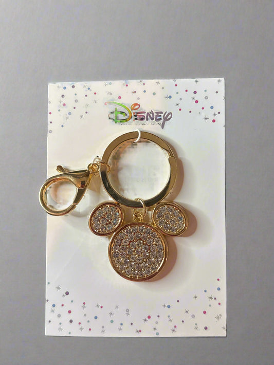 Disney Gold & Silver Mickey Mouse Keychain/Bag Charm New in Package