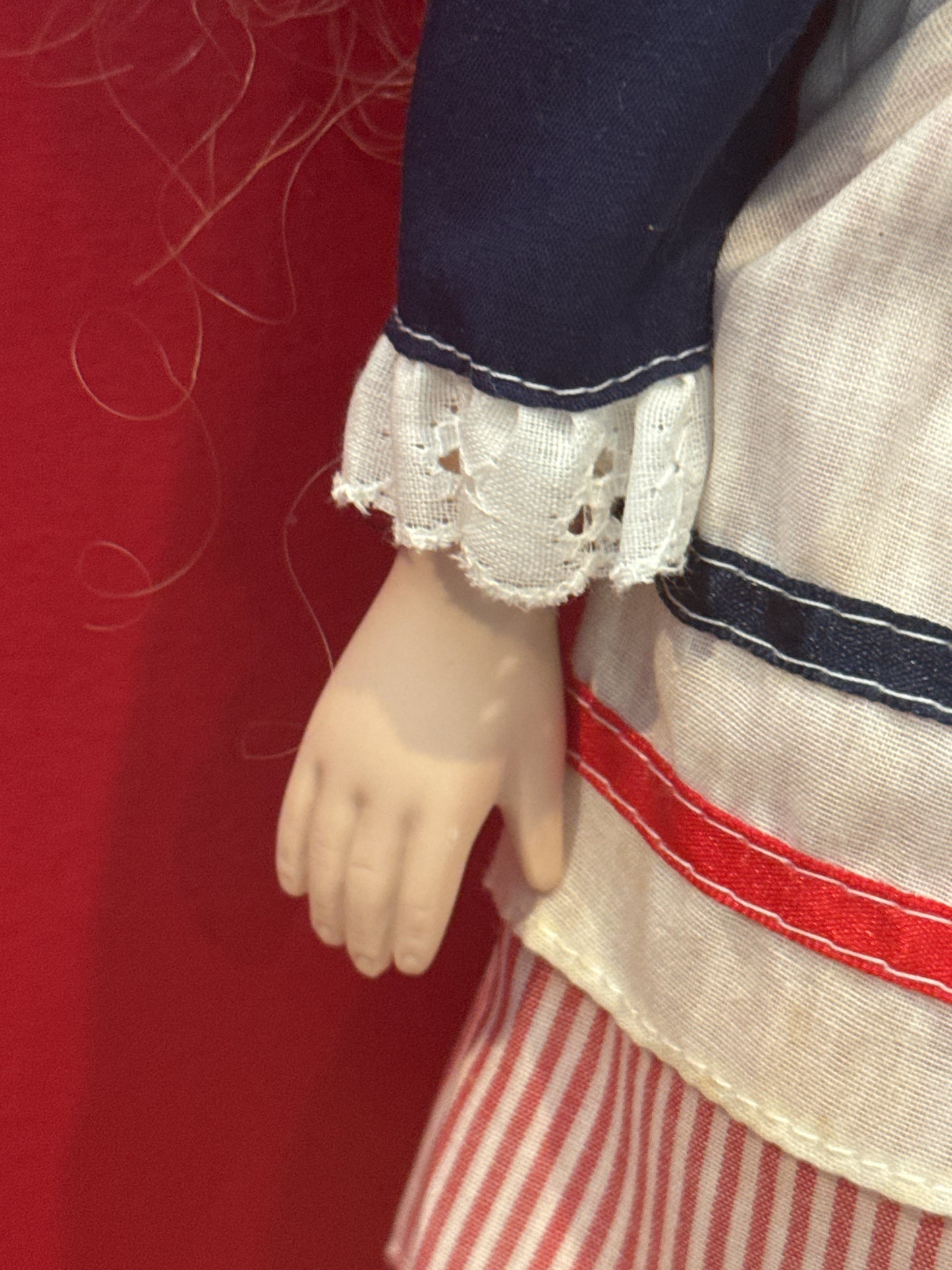 Porcelain Collectible Doll Red White and Blue Patriotic Special Edition United States Tag 16" Tall