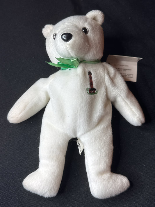 The Coastal Cubs CURRI Lighthouse Bear Beanie Plush Currituck Beach LERC White 8" Tall