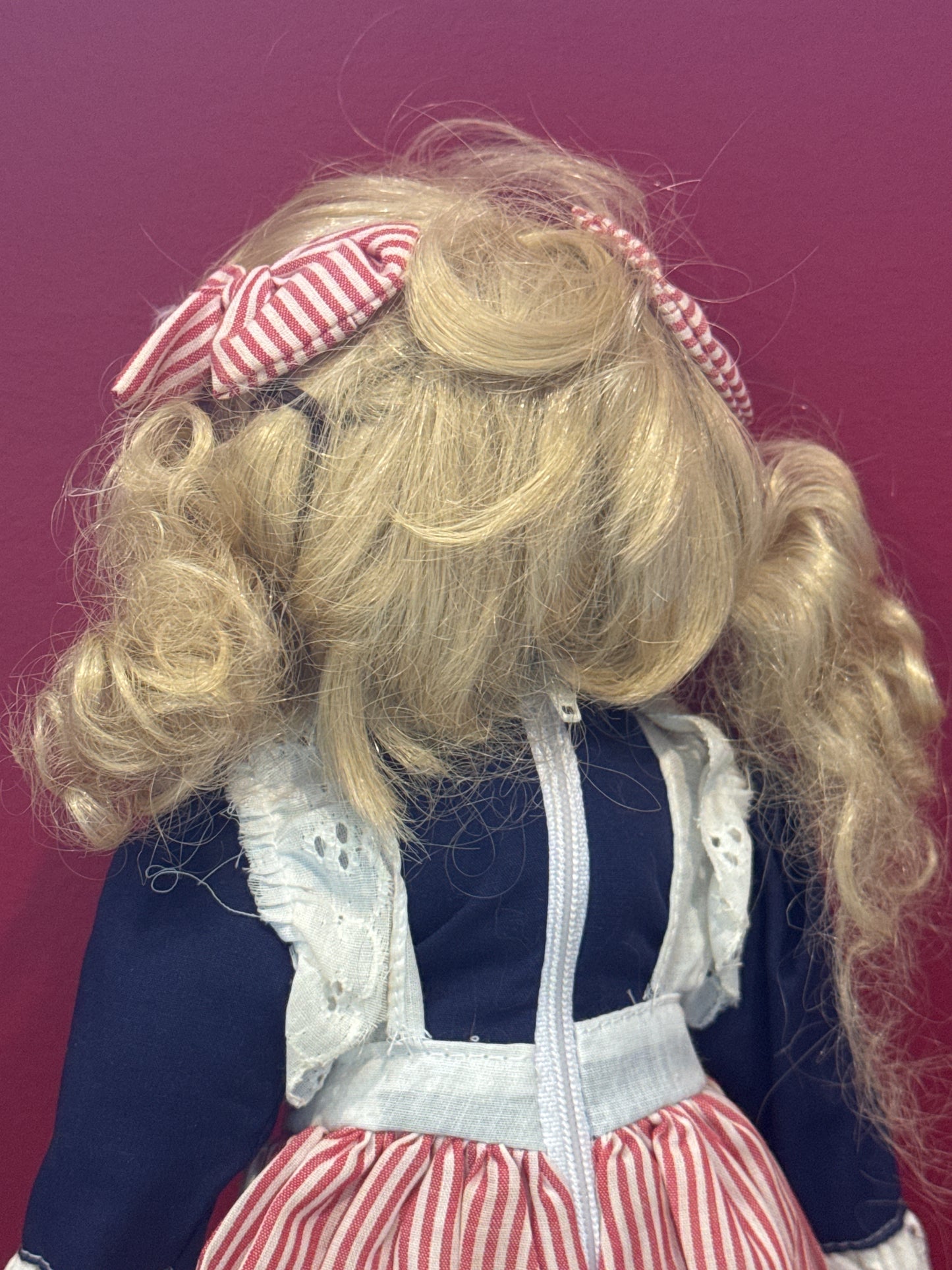 Porcelain Collectible Doll Red White and Blue Patriotic Special Edition United States Tag 16" Tall