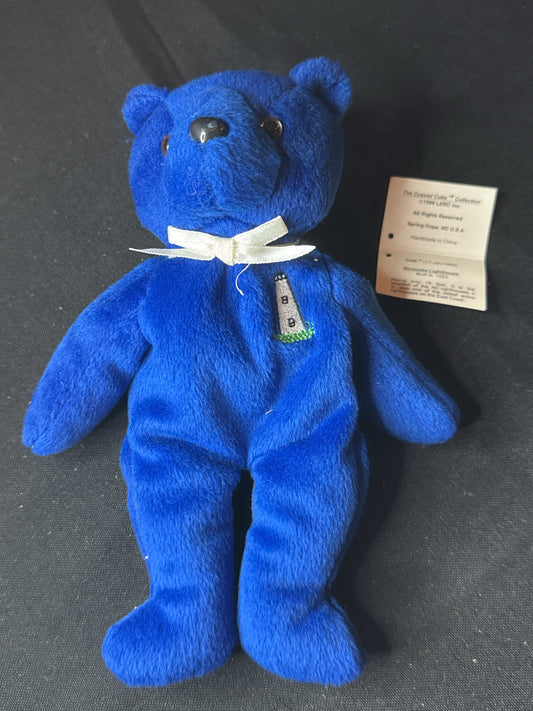 The Coastal Cubs COKI Lighthouse Bear Beanie Plush Ocracoke Lighthouse LERC Blue 8" Tall