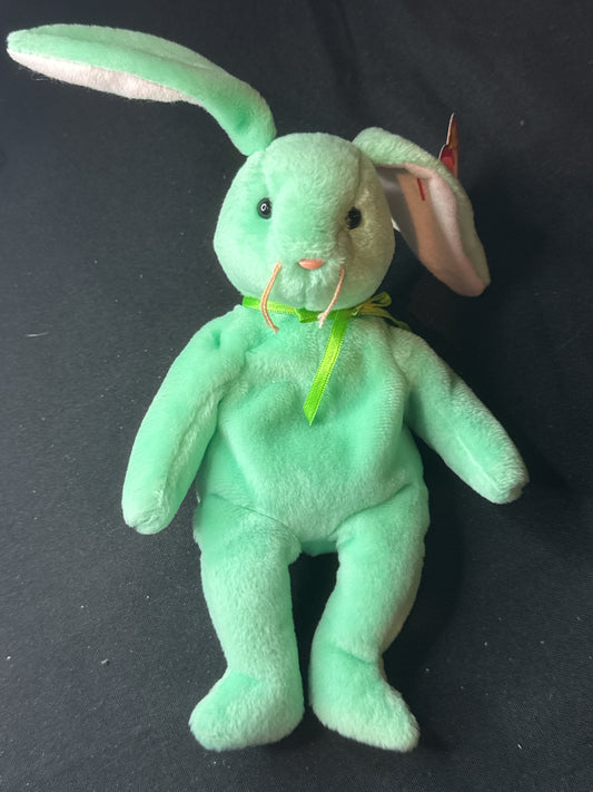 Original Ty Beanie Baby Mint Green 1996 Hippity Bunny Tag Spelling Error