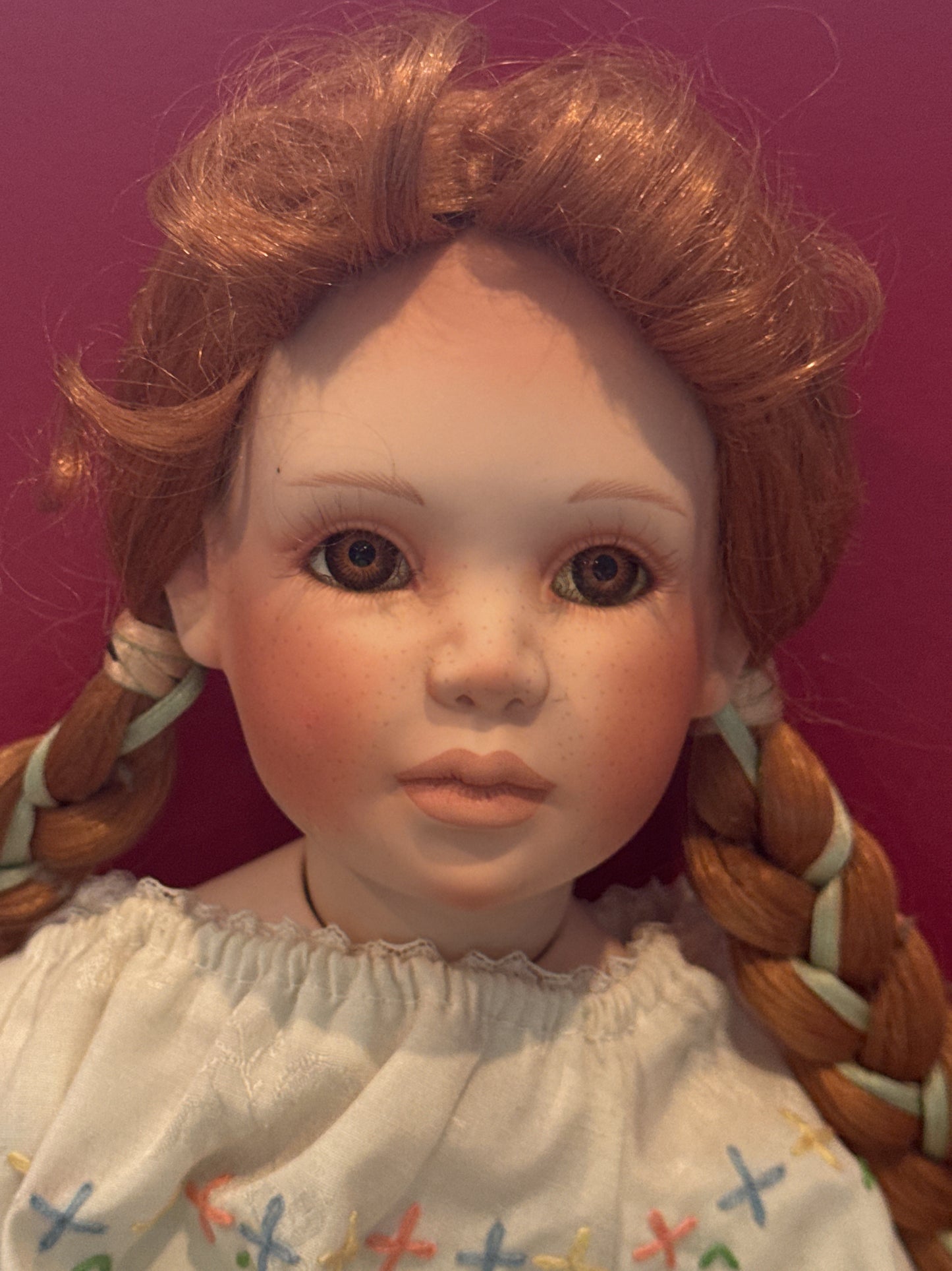Danbury Mint 20" Porcelain Doll Molly By Peggy Dey Irish Redhead Girl Vintage