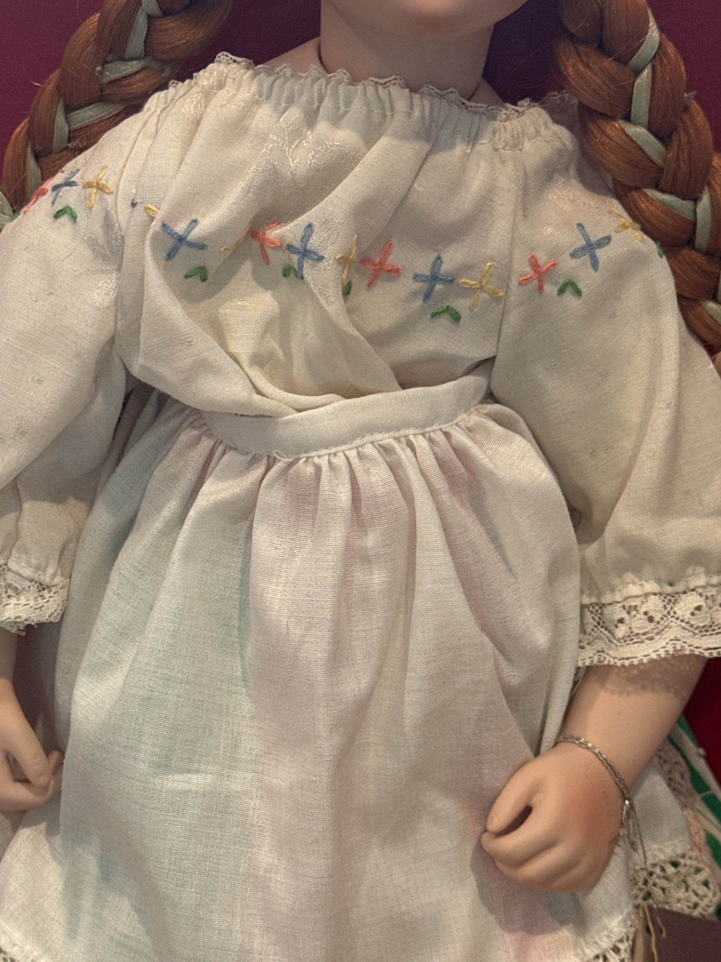 Danbury Mint 20" Porcelain Doll Molly By Peggy Dey Irish Redhead Girl Vintage