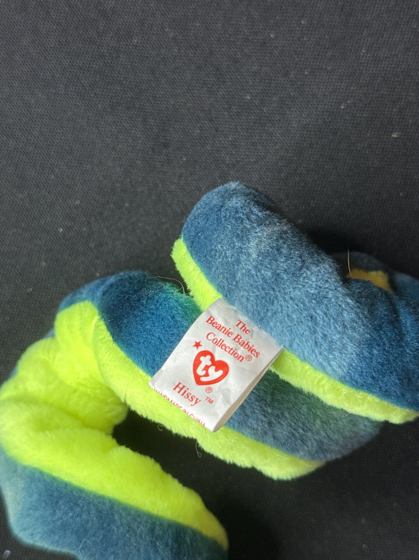 Ty Beanie baby HISSY the Snake No Stamp in Tush Tag
