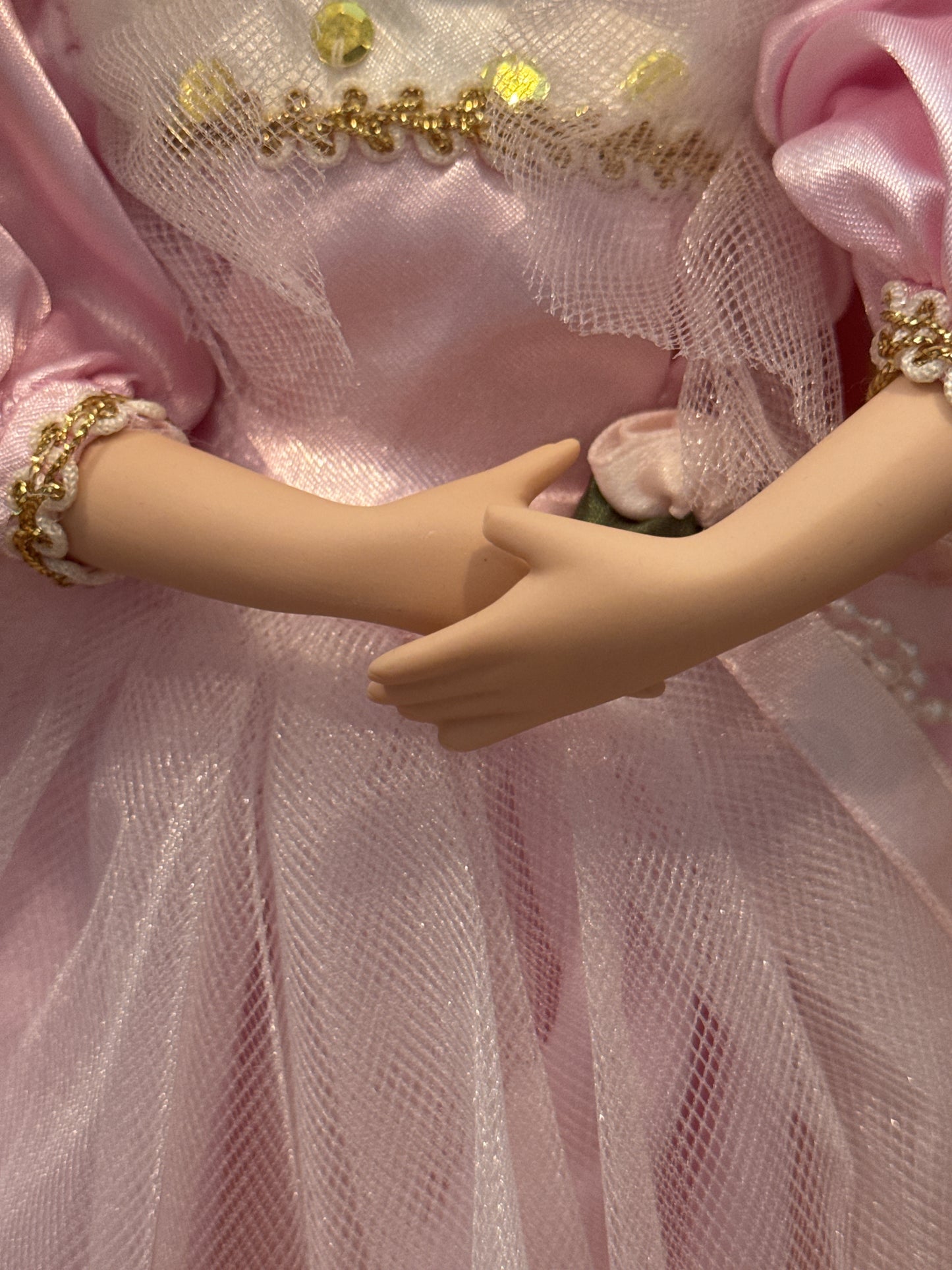 Porcelain Ballerina Collectible Doll 16" with Stand Blonde w/ Blue Eyes