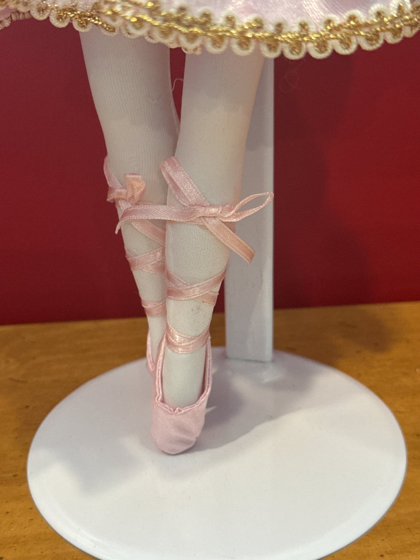 Porcelain Ballerina Collectible Doll 16" with Stand Blonde w/ Blue Eyes