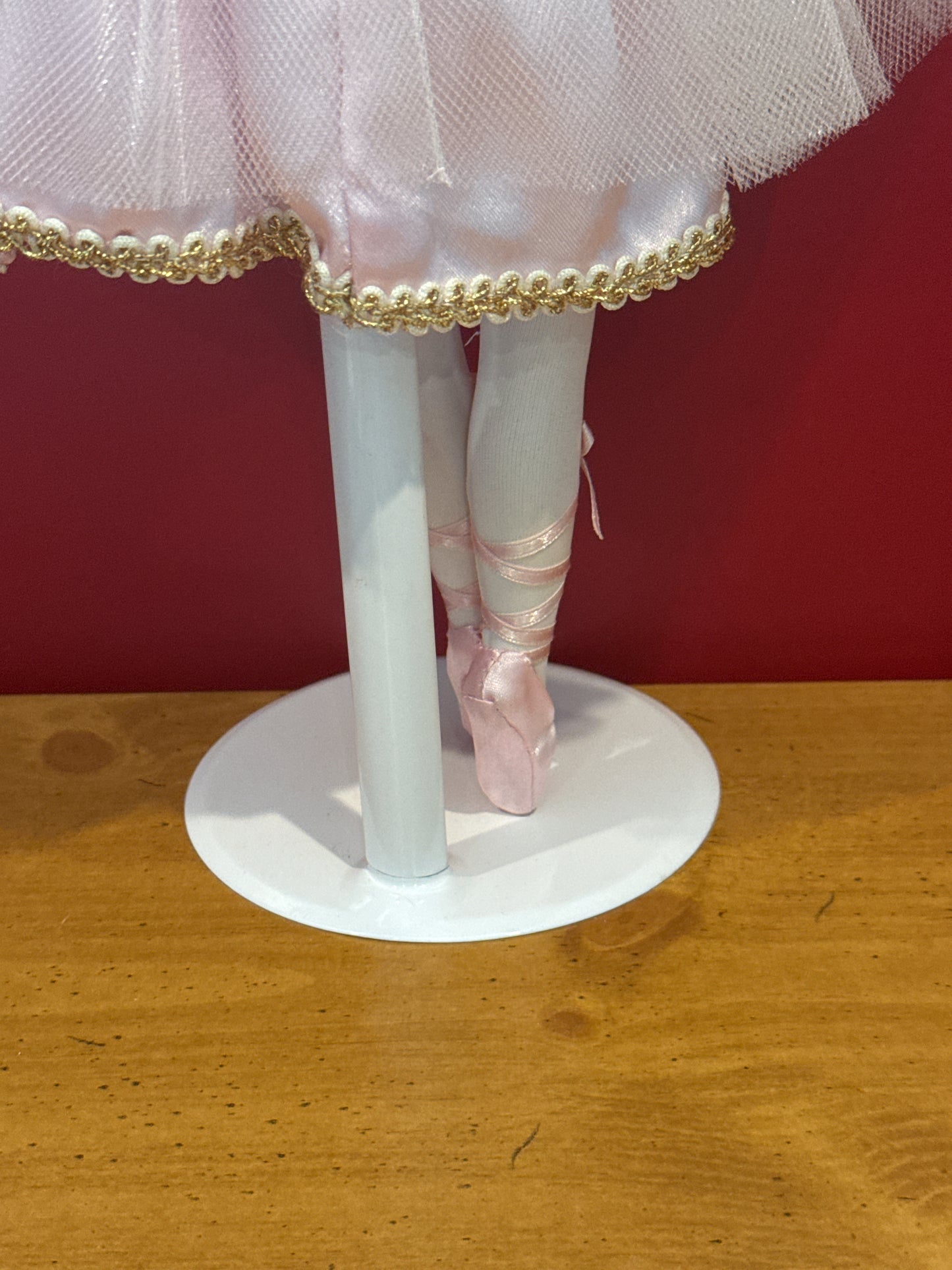 Porcelain Ballerina Collectible Doll 16" with Stand Blonde w/ Blue Eyes