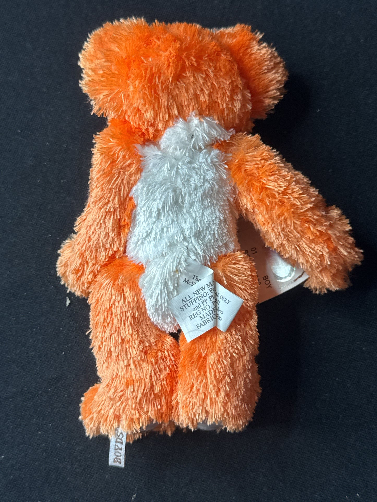 Mini Boyd's Bears NASCAR Edition Tony Stewart #20 Bear Orange White Plush with Tag