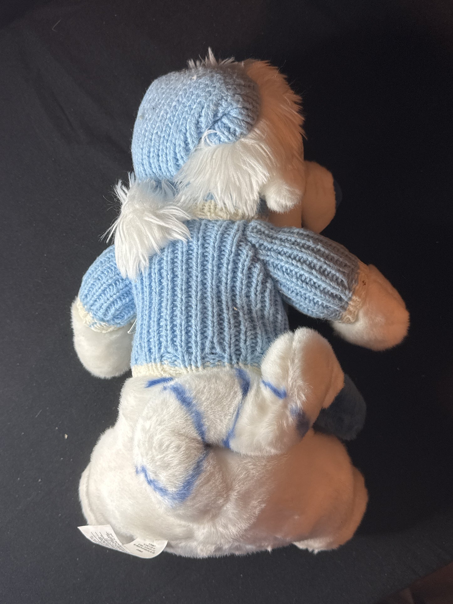 Disney Store Exclusive Winter White w/ Blue Stripes Tigger Plush Knit Sweater 14" Tall Sitting