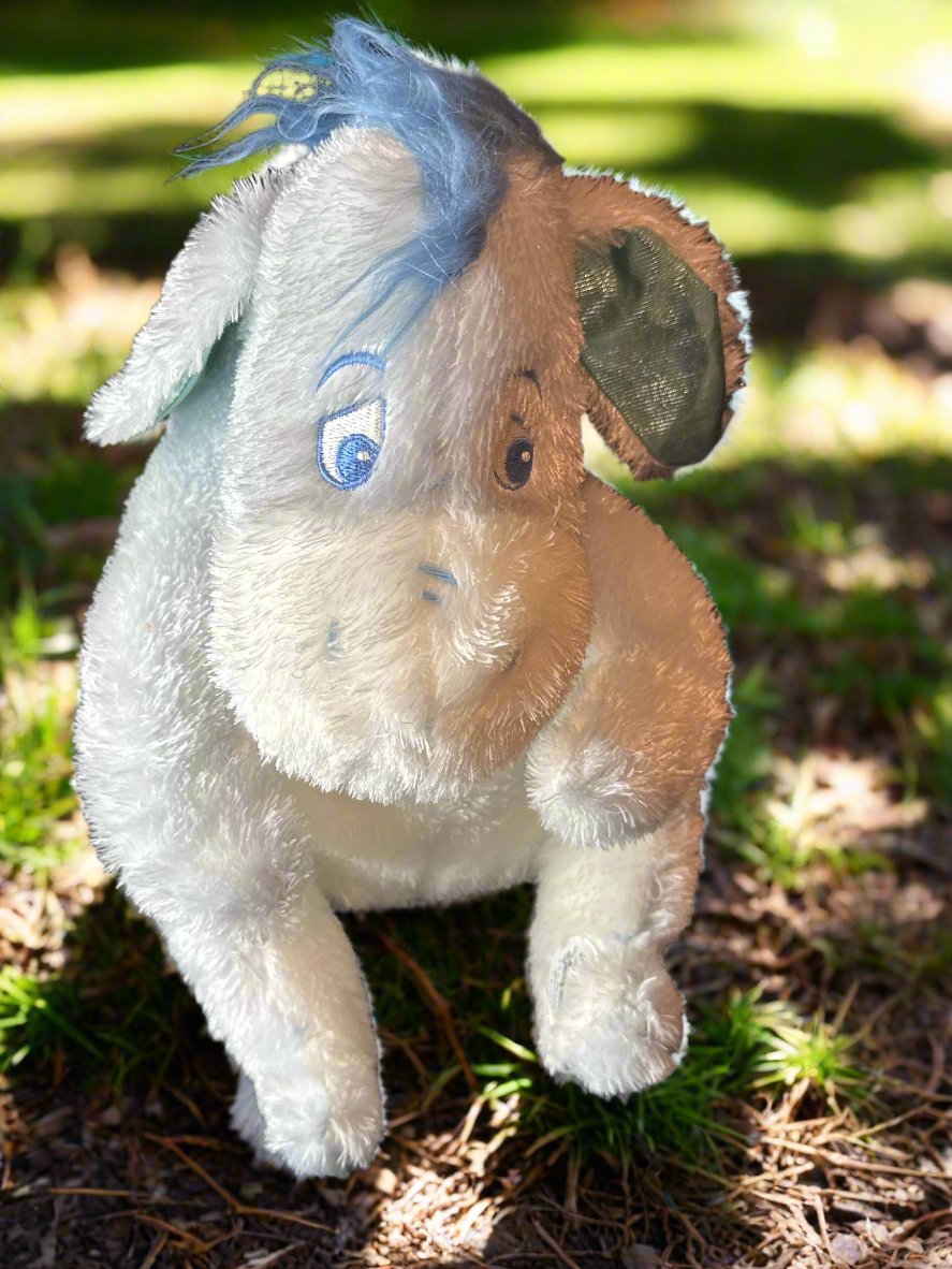 Disney Store Exclusive Eeyore Plush 12" Pastel Baby Blue Tail Removable Metallic Ears Sparkly