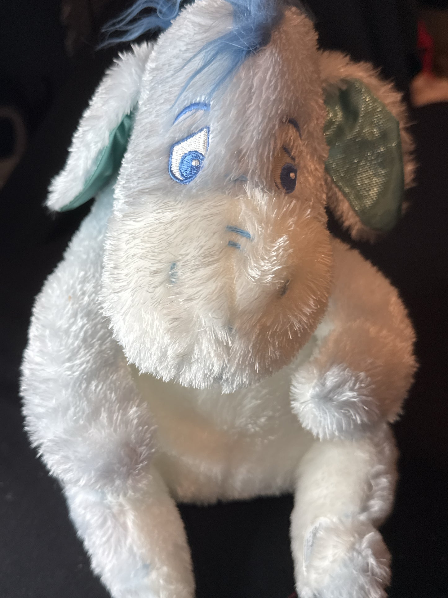 Disney Store Exclusive Eeyore Plush 12" Pastel Baby Blue Tail Removable Metallic Ears Sparkly