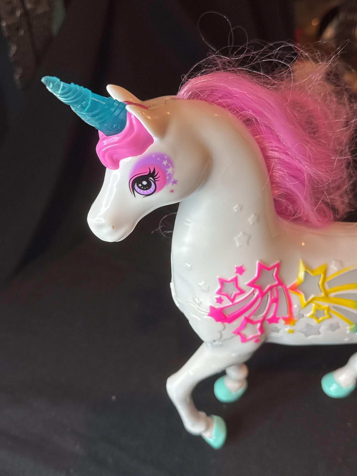 Barbie Dreamtopia Brush N' Sparkle Unicorn Toy With Sounds 12" Tall x 9" Long