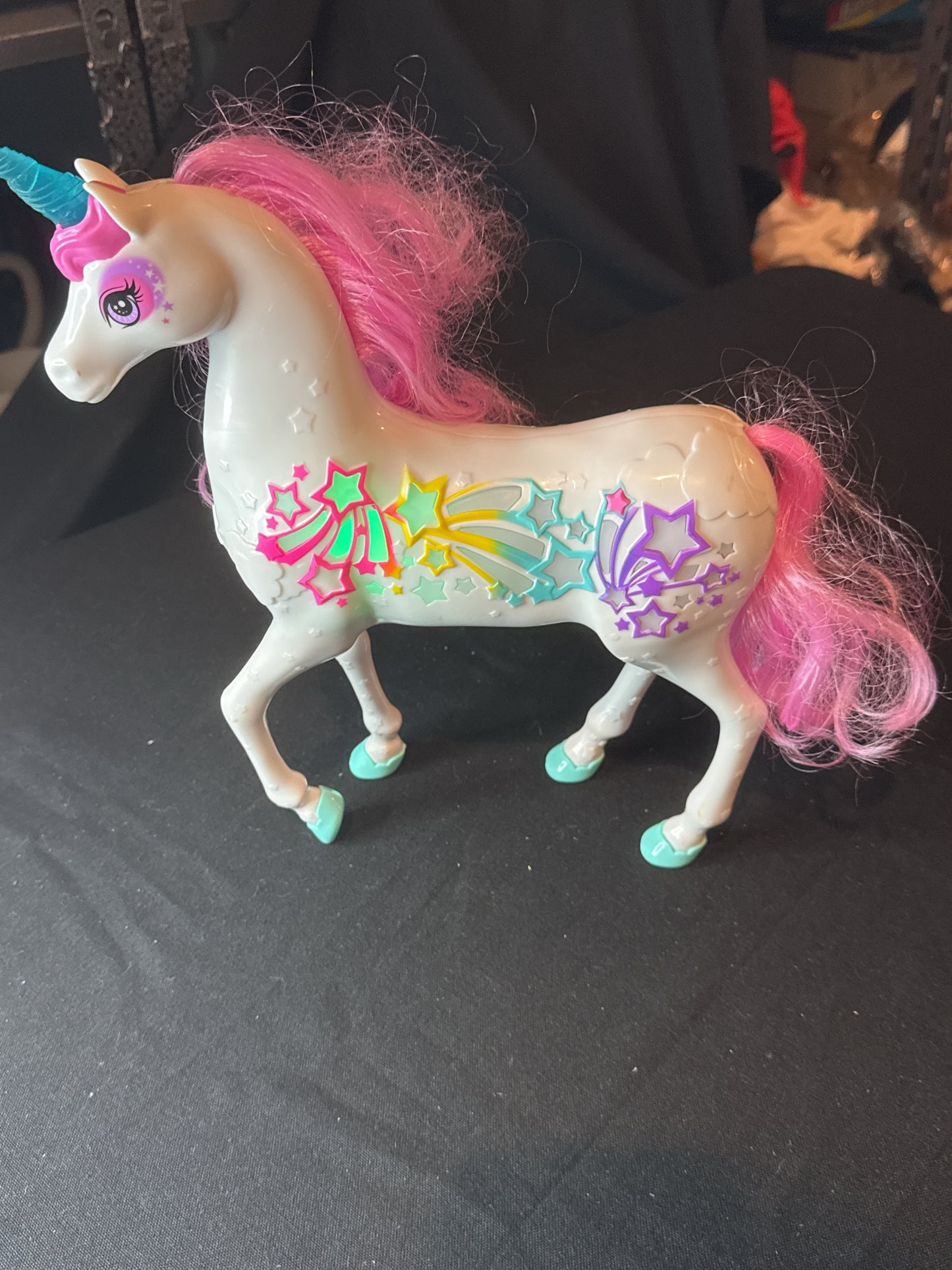 Barbie Dreamtopia Brush N' Sparkle Unicorn Toy With Sounds 12" Tall x 9" Long