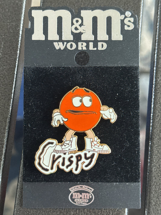 Orange Crispy M&M World Lapel Pin New. Very Rare