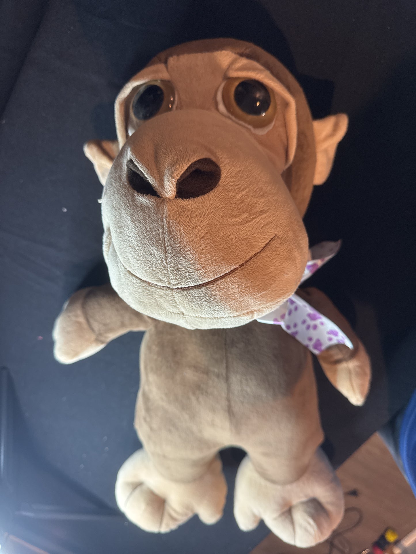 Soft Monkey Stuffed Animal Brown/Beige Large Eyes 21" Plush