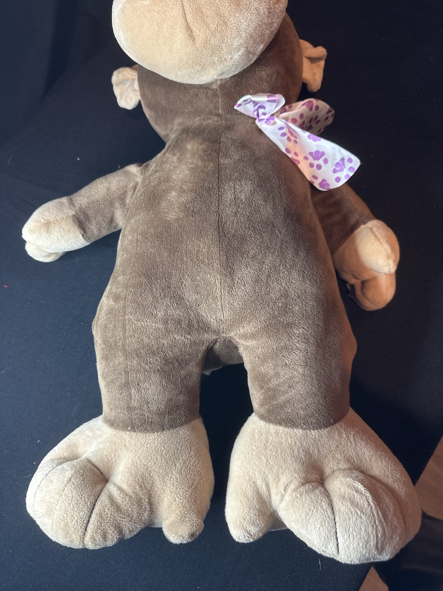 Soft Monkey Stuffed Animal Brown/Beige Large Eyes 21" Plush