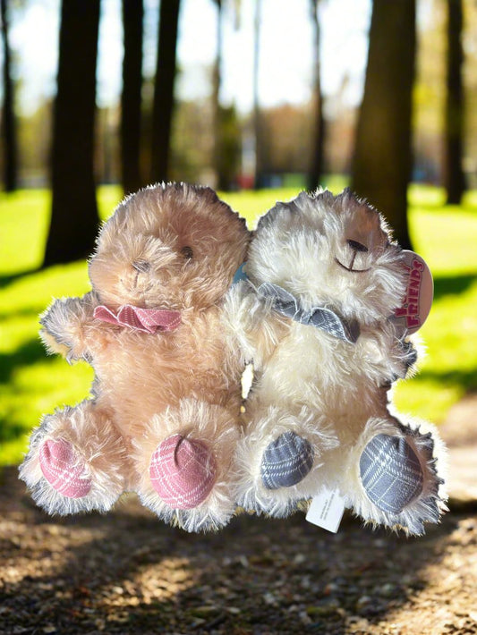 Pair of Fuzzy Friends 8" Tall Plush Brown Bears New with Tags