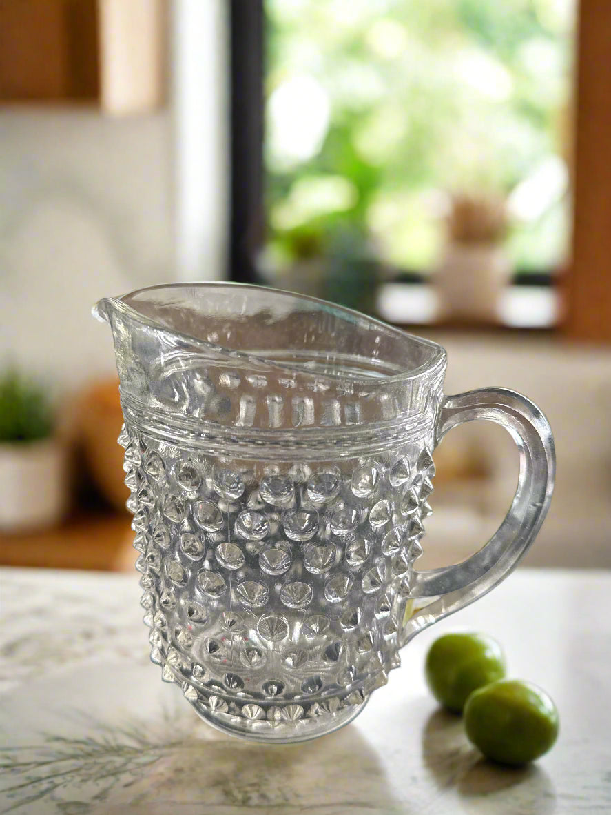 Hobnail Clear by Anchor Hocking 18oz Pitcher 5 1/4" Tall