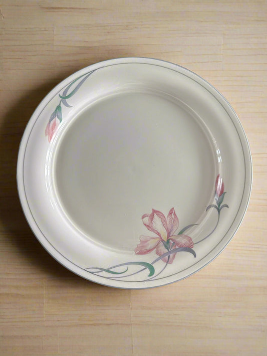 Lenox Iris On Grey Dinner Plate 10.75" Wide Stoneware