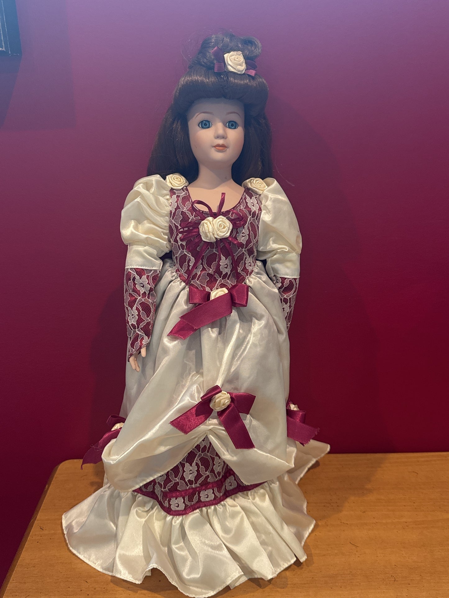 House of Lloyd Porcelain Collectible Doll 19.5" Tall Christmas Around The World 1991 w/ Stand