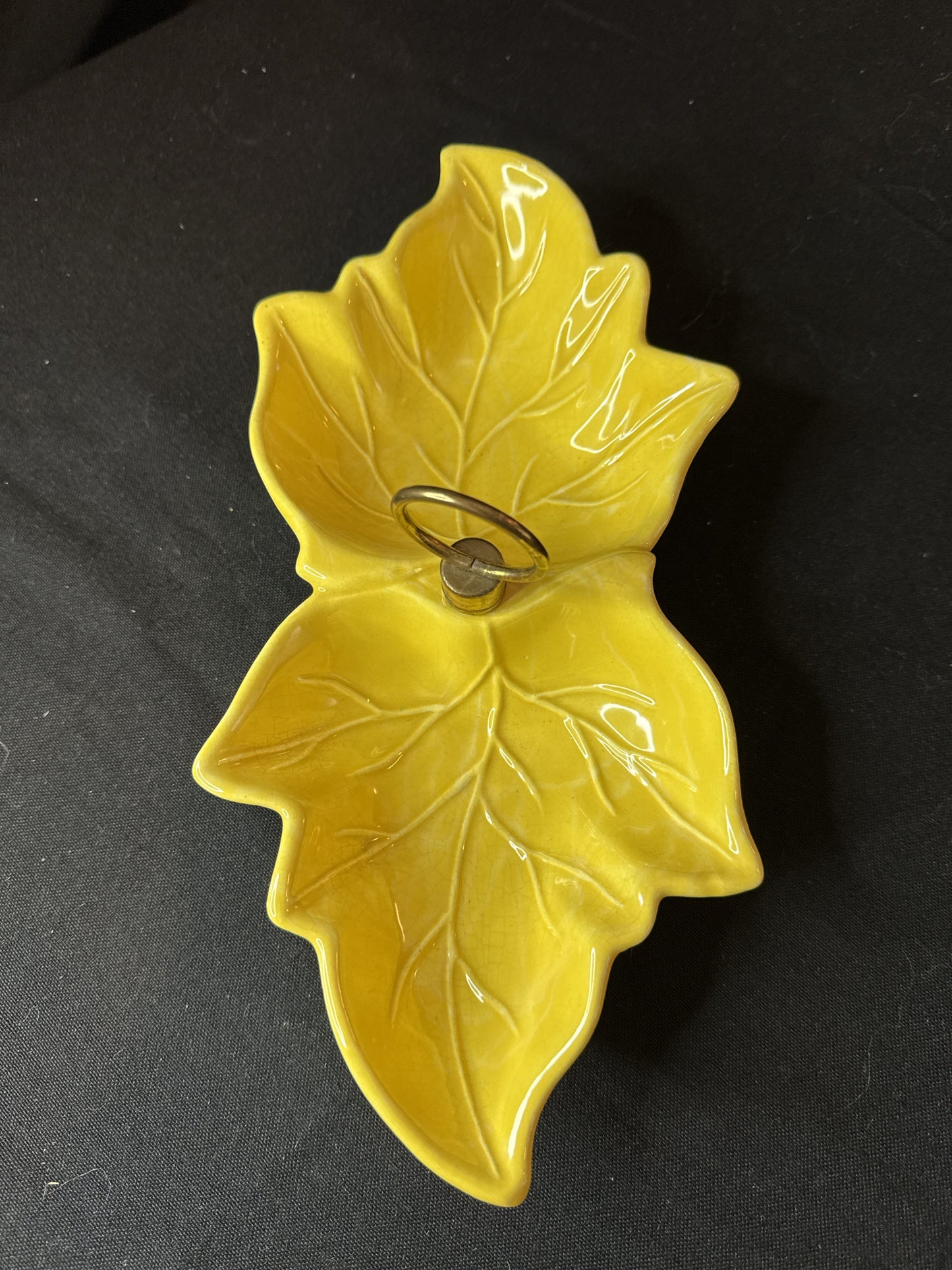 Vintage California Pottery Leaf Dish 11" x 5" Made in the USA