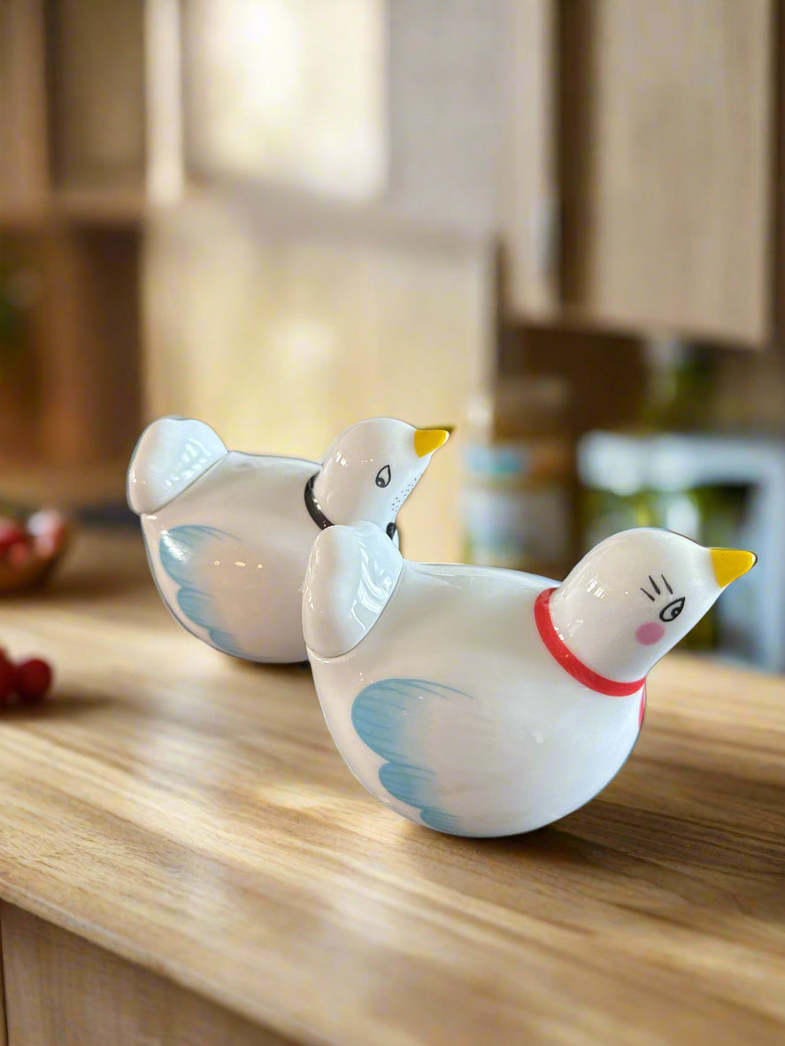Ceramic Turtle Dove Teriyaki or Oil & Vinegar Pourers Very Unique & Rare