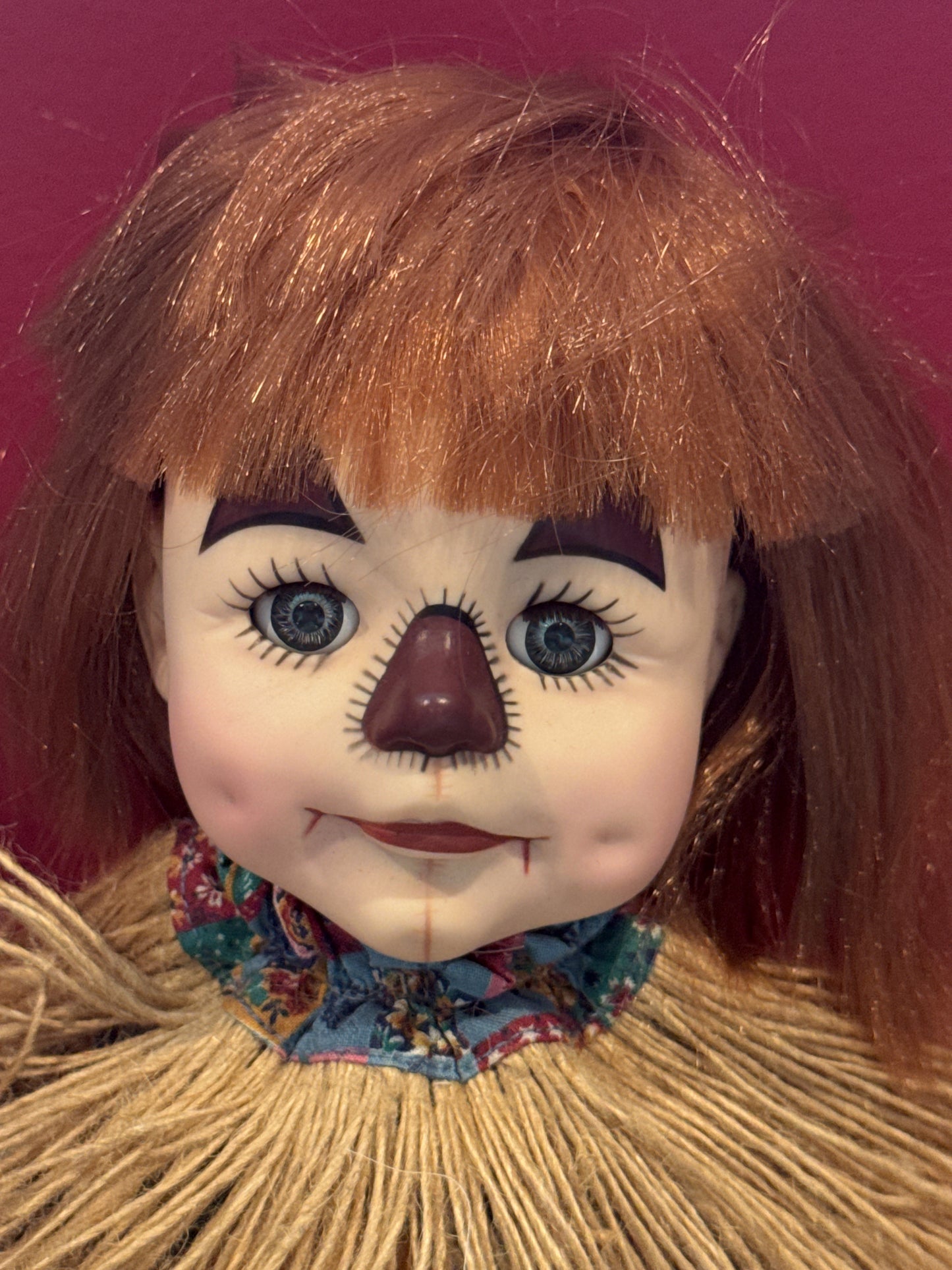 Effanbee Vintage 1978 Faith Wick Scarecrow Porcelain Doll 18" The Wizard of Oz No Hat